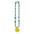 36" Kiss Me I'm Irish Green Beads-of-Expression w/Custom Direct Pad Prtd Imprntd on a Hook Medallion